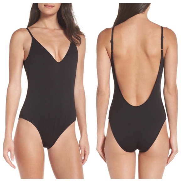 Leith Other - LEITH Nordstrom Textured Plunge One-Piece Swimsuit